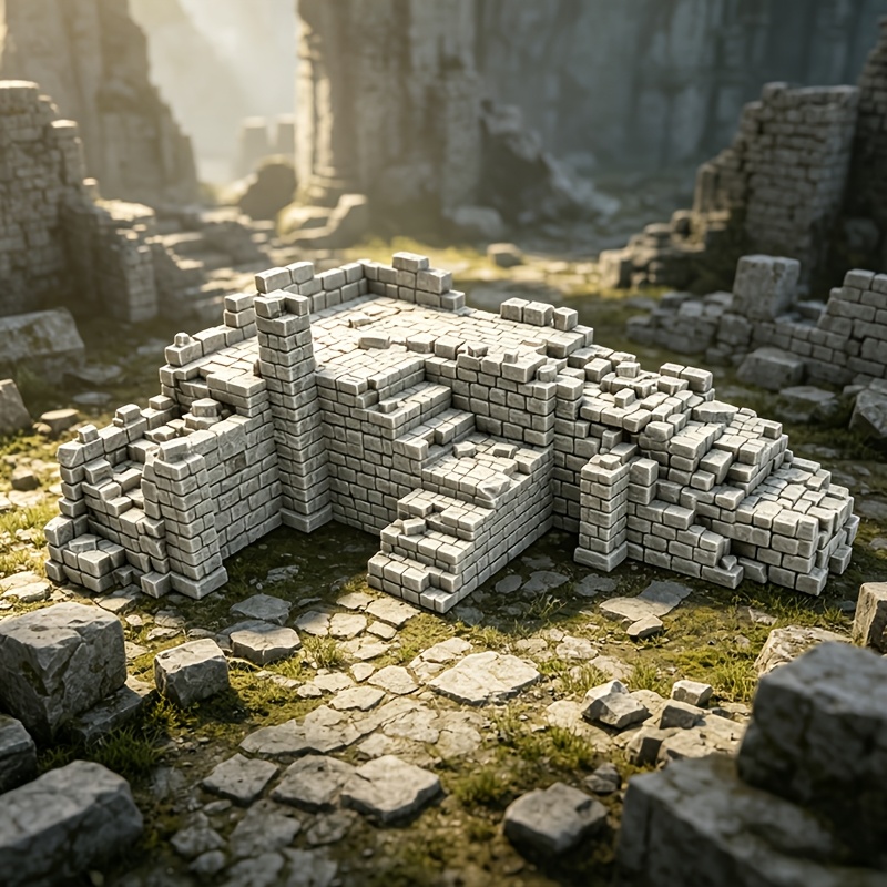 Ruins V3J Forgotten Terrace Terrain Wargame Tabletop Scene